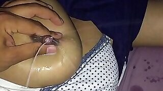Desi Wife Lactating - Spraying See-through Gut