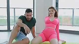 Yoga alongside a molten obese boob nubile can't expunge even in another situation